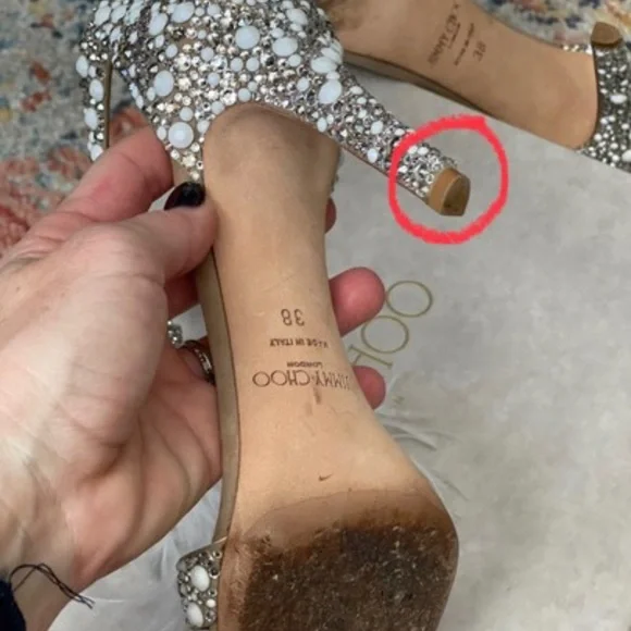 Jimmy Choo White/silver Viola 110 heels - Picture 8 of 8